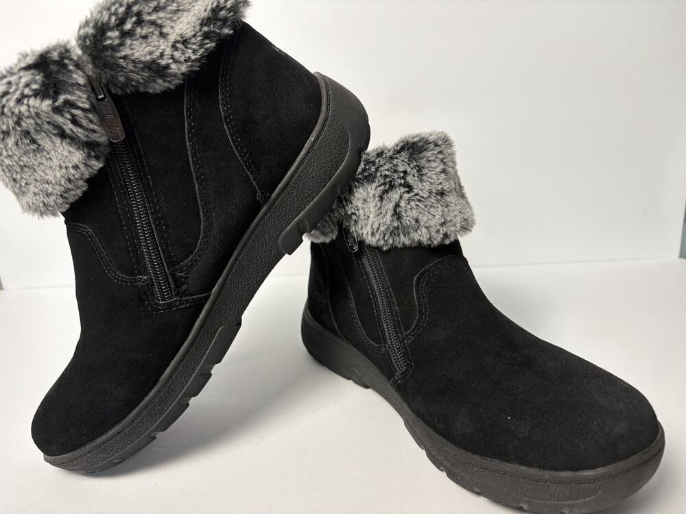 Khombu Jessica Faux Fur Winter Boots Black Women Size 9M Warm Zip